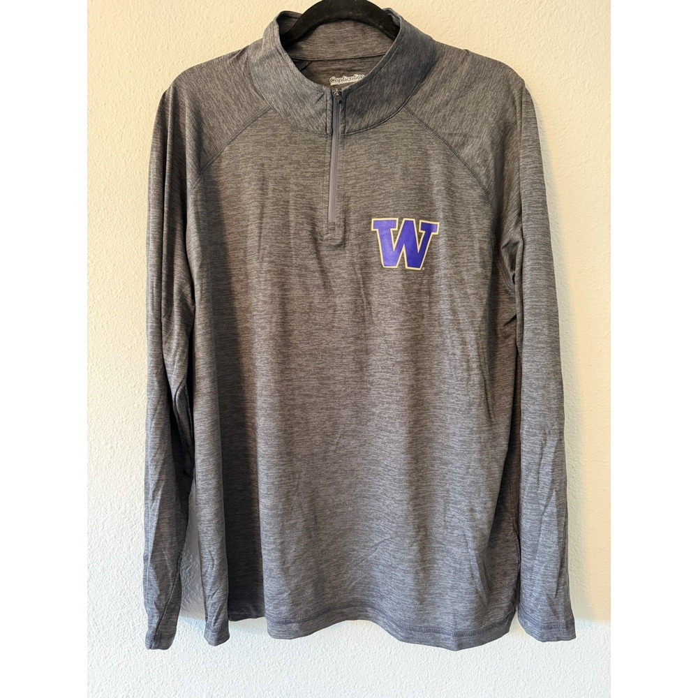 University of Washington Huskies Captivating Knit Quarter Zip Pullover XL NWOT